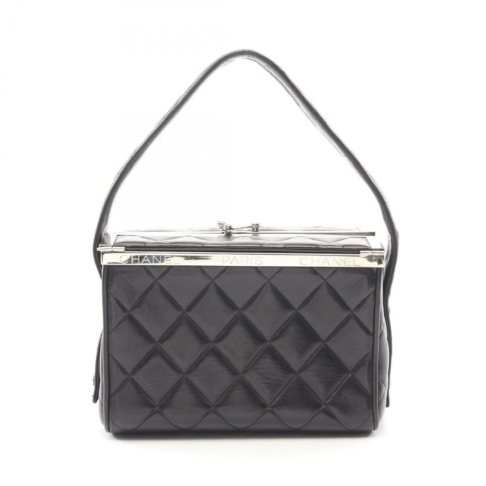 Chanel Matelasse Handbag Lambskin Sheepskin Black